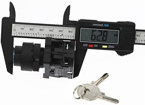 1 бр. Ключа за заключване на ключа, ключа с въртяща се дръжка, превключвател 3 позиции, НЯМА + НЯМА 10A/600VAC XB2-EG33 22 мм (Цвят: XB2-NC)