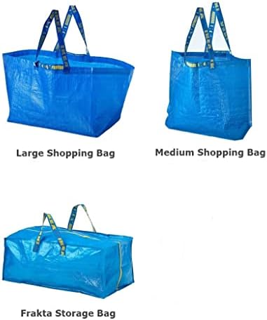Frakta за Съхранение на багаж, Чанта за пазаруване размер L & M, Комплект от 3 ремъци, Здравите дръжки и мълния, За да спестите място, оформя точно, Алтернатива на преносим кутия, Изработена от рециклирани материали