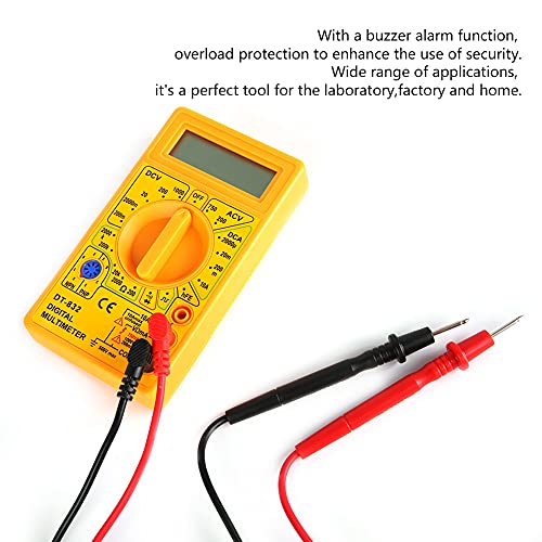 Hyuduo DT 832 Ръчен Преносим Цифров Мултицет AC DC Тестер Съпротива напрежение на постоянен ток (жълт)
