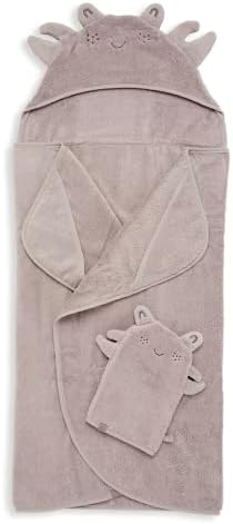 Комплект Кърпи и Мочалок за деца Barefoot Dreams С качулка - Раци, Плажен камък, Един Размер