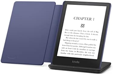 Фирмено издание на Kindle Paperwhite, включващи Kindle Paperwhite (32 GB) - цвят агаве - Зелен - Без реклама на екрана за заключване, кожен калъф от деним и докинг станция за безжично зареждане.