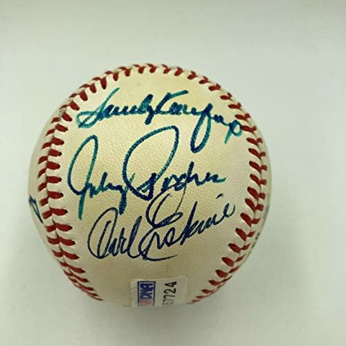 1955 Отбор на Шампионите от Световна серия Бруклин Доджърс Подписа бейзболен договор със Санди Куфаксом PSA - Бейзболни топки с Автографи